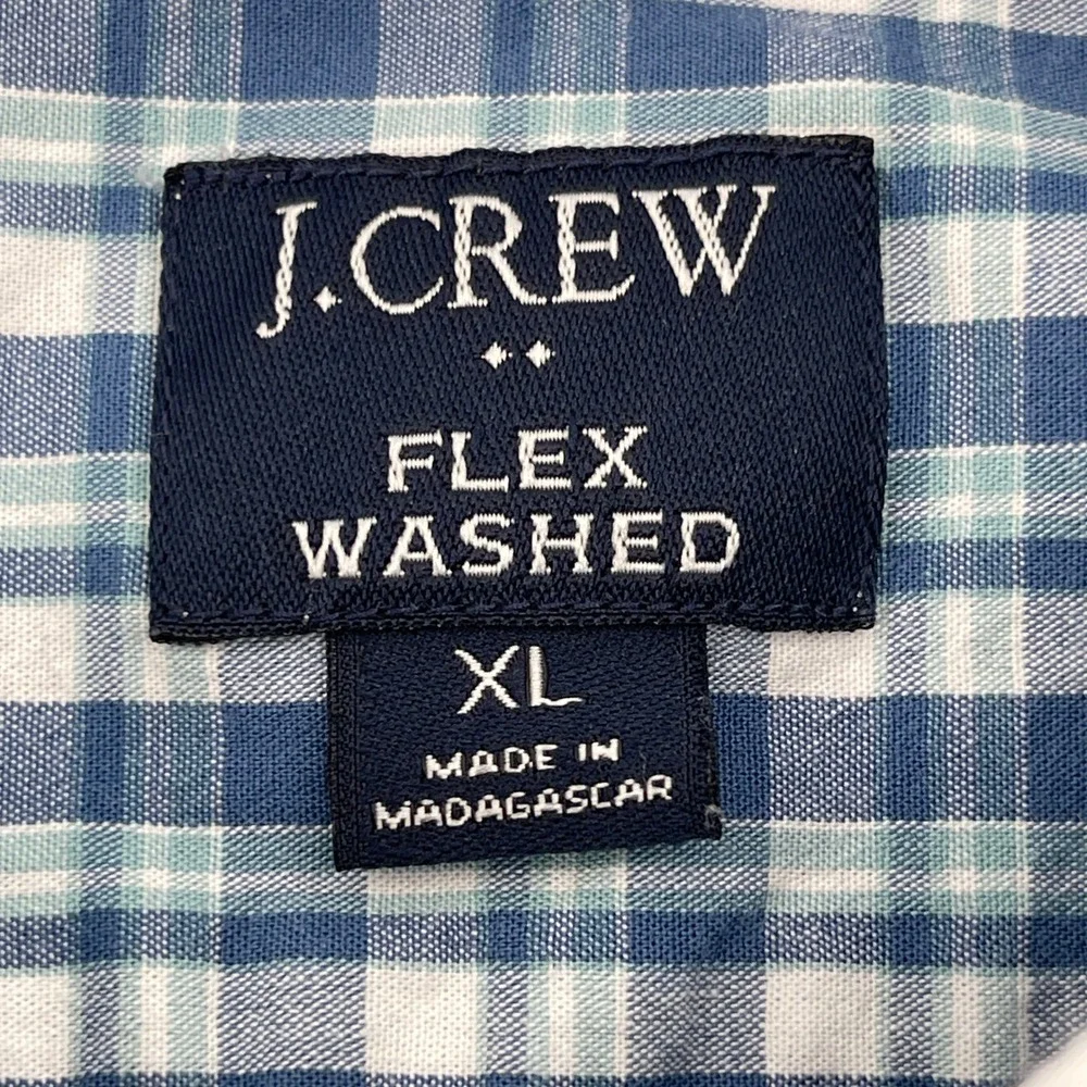 J Crew Mens Slim Untucked Flex Washed Plaid Button Down Shirt XL‎